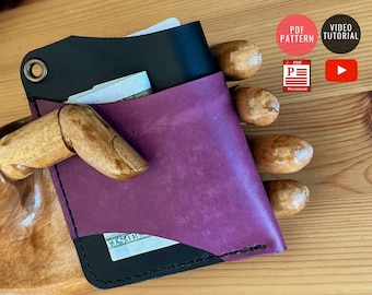 Minimalistic Leather Cardholder Pattern / PDF Template / Leather DIY / Wallet Template / PDF Download / Video Tutorial