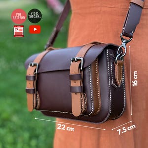Messenger Bag PDF Pattern / DIY Ledertasche / Crossbody Bag Template / Post Bag PDF / Video Tutorial