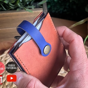 Leder Akkordeon Kartenhalter Muster / Kartenhalter PDF Vorlage / Leder DIY / Kompaktes Brieftasche Muster / PDF Download / Video Tutorial