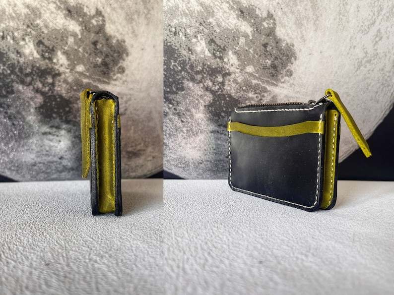 Cardholder with Zipper  Pattern /Compact Wallet PDF Template / Leather DIY / PDF Download / Video Tutorial