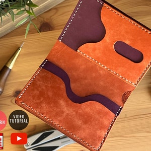 Plantilla de patrón PDF de billetera vertical premium: elegantes instrucciones de bricolaje para crear su billetera perfecta