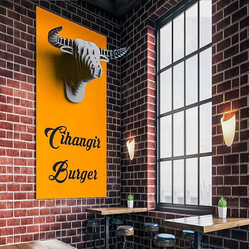 Bull Head Trophy Bull Head Wall Decor 4mm Plywood Laser Cut Etsy