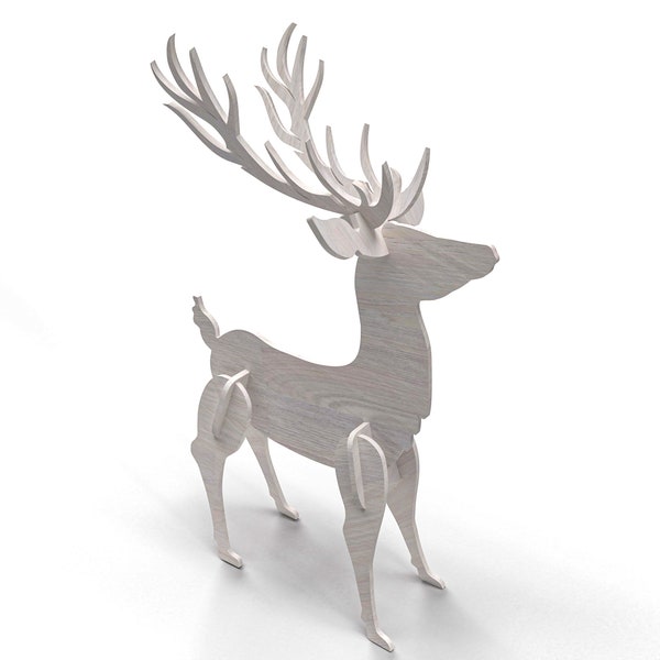 3D CNC Model wood deer / Christmas deer / 3D Garden ornament deer / Christmas Decoration /  SVG file Christmas deer / real size deer CNC