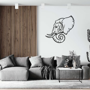 ELEFANTE Design corte a laser arquivos svg dxf adesivo de parede gravura decalque silhueta modelo roteador de corte cnc vetor digital download instand