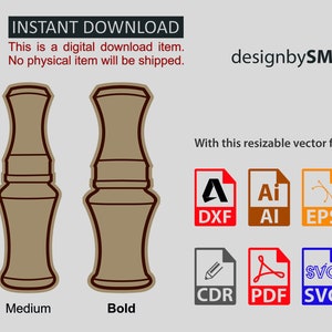 Duck Call Outline SVG, Duck Whistle, Duck Call Clipart, Cut Files Silhouette, Pdf, Dxf, Ai, Cdr, Eps vector file, instant digital dowload,