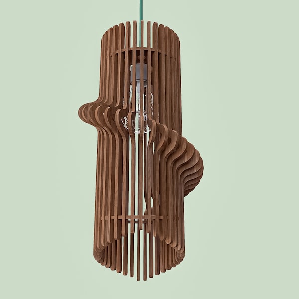 Cylinder Wood Pendant Light | Modern Hanging wooden chandelier | Chandelier lampshade | Laser Digital Download | Svg, Dxf, Cdr, Ai, Pdf