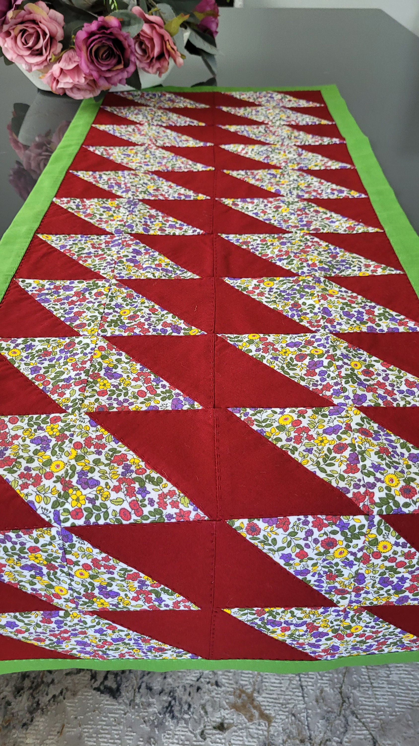 Decorative Table Runner Burgundy Colour Table Runner Hand Made Etsy