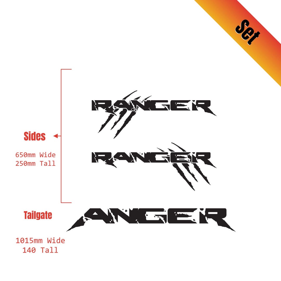 Ford Ranger Black Vinyl Decal Set: Side & Tailgate Stickers - Etsy