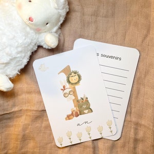 Cartes étapes bébé - Première année bébé - Mois anniversaires - 1ère année  - nursery  - anglais - français - allemand - espagnol - italien