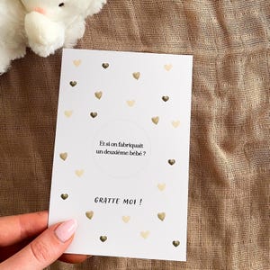 Scratch card - surprise message - surprise scratch card - announcement scratch card - personalized message card - brown hearts image 2