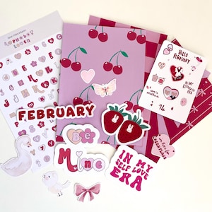 February Junk Journal Big Pack - Saint Valentin - Stickers, autocollants de journal, scrapbooking, junk journal, bullet journal, coeurs