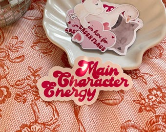 Stickers main character energy - stickers citation - autocollants de scrapbooking, junk journal, bullet journal