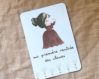 Milestone cards - Back to school milestone cards - kindergarten back to school - girl - back to school monitoring - school - my first day back to school