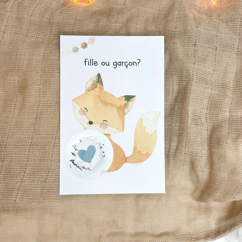 Carte à gratter - gender reveal - carte sexe bébé à gratter - carte à gratter annonce sexe bébé - fille ou garçon ? image 4