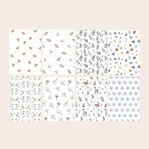 Ensemble de papier scrapbooking - lot de 8 pièces | Papier pour journalisation, journaling, collages, scrapbooking, junk journal