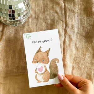 Carte à gratter - gender reveal - carte sexe bébé à gratter - carte à gratter annonce sexe bébé - fille ou garçon ? - Écureuil image 3
