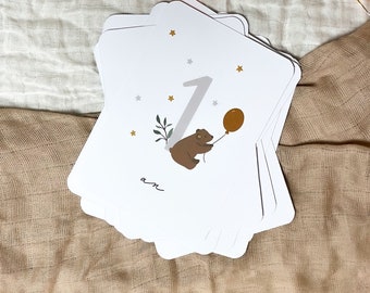 Carte étape bebe - Carte etape premiere année - mois anniversaire - carte développement bebe - cadeau naissance - graphic baby