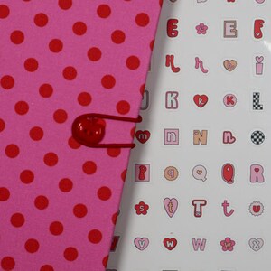 Retro love alphabet sticker sheet, scrapbooking alphabet, alphabet, hearts - scrapbooking stickers, junk journal, bullet journal image 5