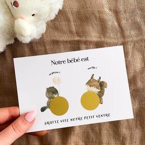 Carte à gratter - gender reveal - carte sexe bébé à gratter - carte à gratter annonce sexe bébé - fille ou garçon ? Woodland