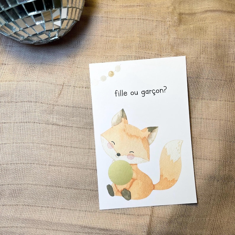 Carte à gratter - gender reveal - carte sexe bébé à gratter - carte à gratter annonce sexe bébé - fille ou garçon ? image 1