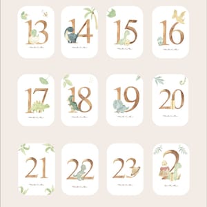 Cartes étapes bébé - Première année bébé - Mois anniversaires - 1ère année - grossesse - dinosaures anglais allemand espagnol italien + 2ème année