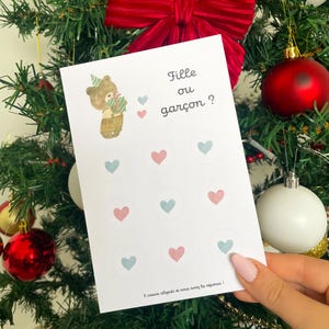 Carte à gratter - gender reveal - carte sexe bébé à gratter - carte à gratter annonce sexe bébé - bingo gender reveal Ourson