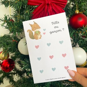Carte à gratter - gender reveal - carte sexe bébé à gratter - carte à gratter annonce sexe bébé - bingo gender reveal Écureuil
