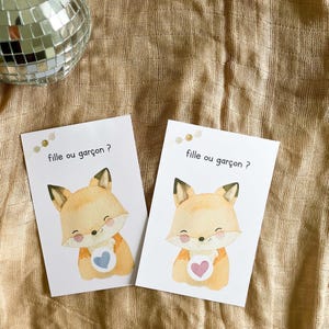 Carte à gratter - gender reveal - carte sexe bébé à gratter - carte à gratter annonce sexe bébé - fille ou garçon ? - petit renard image 4