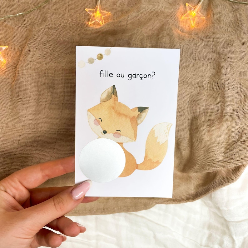 Carte à gratter - gender reveal - carte sexe bébé à gratter - carte à gratter annonce sexe bébé - fille ou garçon ? image 2