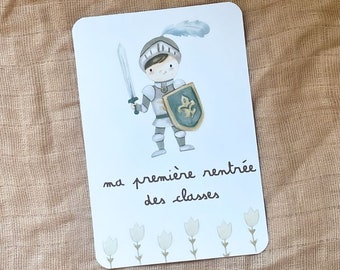 Cartões de marcos - Cartões de marcos de volta às aulas - volta às aulas creche - menino - monitoramento de volta às aulas - escola - meu primeiro dia de volta