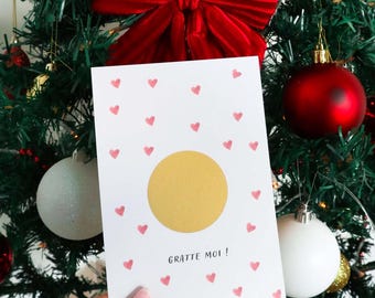 Scratch card - surprise message - surprise scratch card - announcement scratch card - personalized message card - hearts