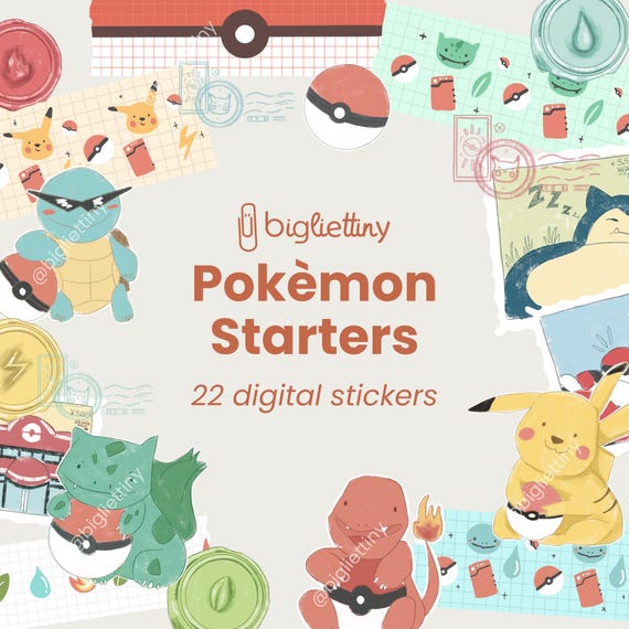 Digital Stickers Pokémon Set | GoodNotes, Notability, Digital Planner, iPad | Digital Stickers, Png Stickers, Stamps, Washi Tape