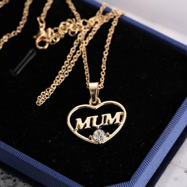 Gold Silver Mum Heart Necklace Mother's Day Birthday Gift Wedding Present Bridesmaid Gift Present For Her