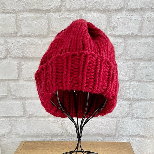 Women's, super chunky, premium acrylic, cosy, handmade knitted Beanie hat