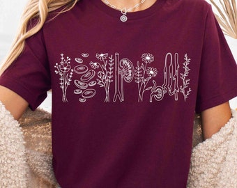 Nephrology Nurse Shirt, Dialysis Tech Urology Nurse T-shirt, Kidney Anatomy Doctor Tshirt, CNA RN Renal Nursing Medical Graduation Gift