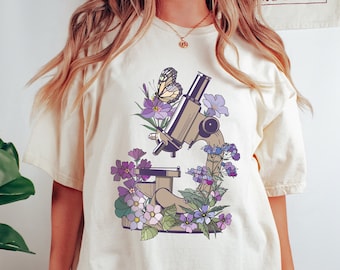 Microbiology Shirt, Microbiologist Laboratory Scientist Gift, PhD Graduation, Microscope T-Shirt, Biology Teacher Tee, MLT Medical Lab Tech