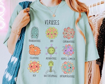 Microbiology T-Shirt, Funny Doctor Shirt, Virology Biology Teacher TShirt, Microbiologist PhD Graduation Gift, MLT Nurse Christmas Gifts