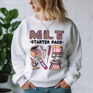 Medical Lab Technologist Sweatshirt, MLT Laboratory Technician Tech Crewneck, Laboratory Science Scientist Gifts, Lab Equipment Funny Shirt
