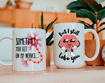 Funny Neuroscience Mug, Neuro ICU Nurse Coffee Mug, Valentines Day Brain Doctor Gifts Neurology Neurobiology PhD Graduation Gift