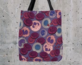 Hematology Nurse Tote Bag, Medical Lab Science Laboratory Scientist PhD Graduation Gift, Medical School Student Doctor, Science Teacher Gift