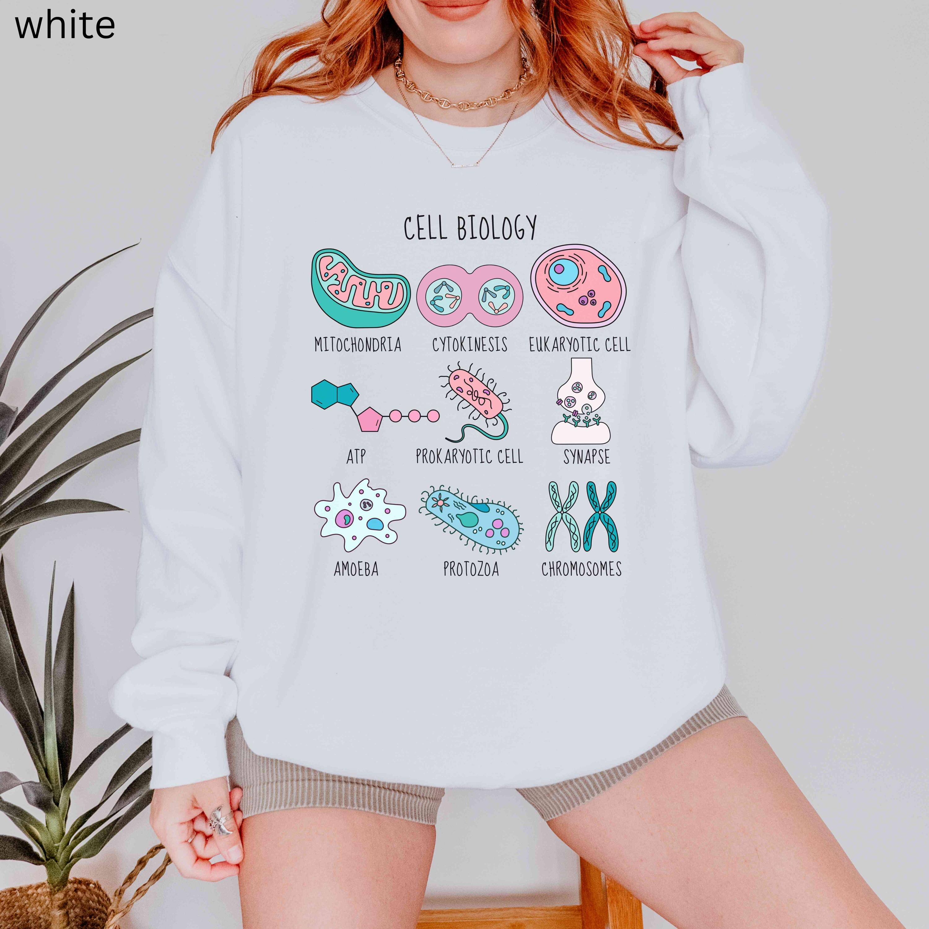 Cell Biology Sweatshirt, Mitochondria Ribosome DNA Science Teacher ...