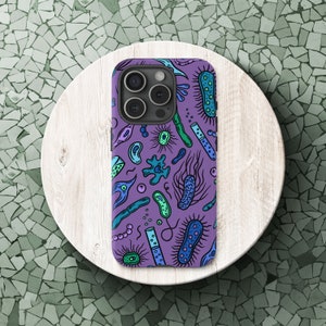 Microbiology iPhone Cases, Microbio Phone Case, Microbiology Gifts, Clinical Medical Lab Gifts, Microscopic Microorganisms Bacteria Case