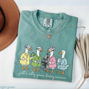 Funny Microbiology T-Shirt, Silly Goose Science Teacher Microscope Comfort Colors Shirt, Medical Technologist Tee, Laboratory Scientist Gift