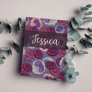 Personalized Hematology Notebook, Medical Laboratory Lab Tech, Custom Histology Nurse Gifts, Blood Cells Hematologist Student Teacher Gift