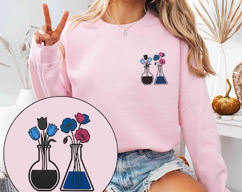 Sudadera bordada de ciencias, suéter bordado para profesor de química y científico de laboratorio, regalo de graduación de doctorado, regalos para técnicos de laboratorio de microbiología