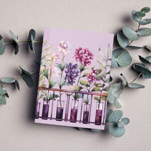 Floral Test Tubes Chemistry Notebook, Science Teacher Appreciation, Medical Laboratory Scientist, Biochemistry Lab Technician Journal