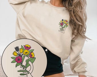 Sudadera bordada de microbiología, suéter bordado para profesor de ciencias y científico de laboratorio, regalo de graduación de doctorado, regalos de laboratorio para microbiólogos