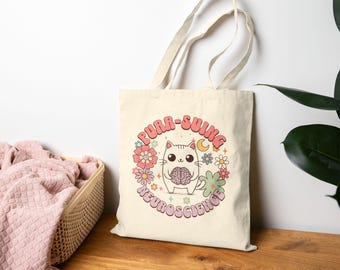 Bolsa de tela divertida para neurociencia, regalo para enfermera de neurociencia, regalo de graduación para neurólogo amante de los gatos, regalo para profesor de neurología.