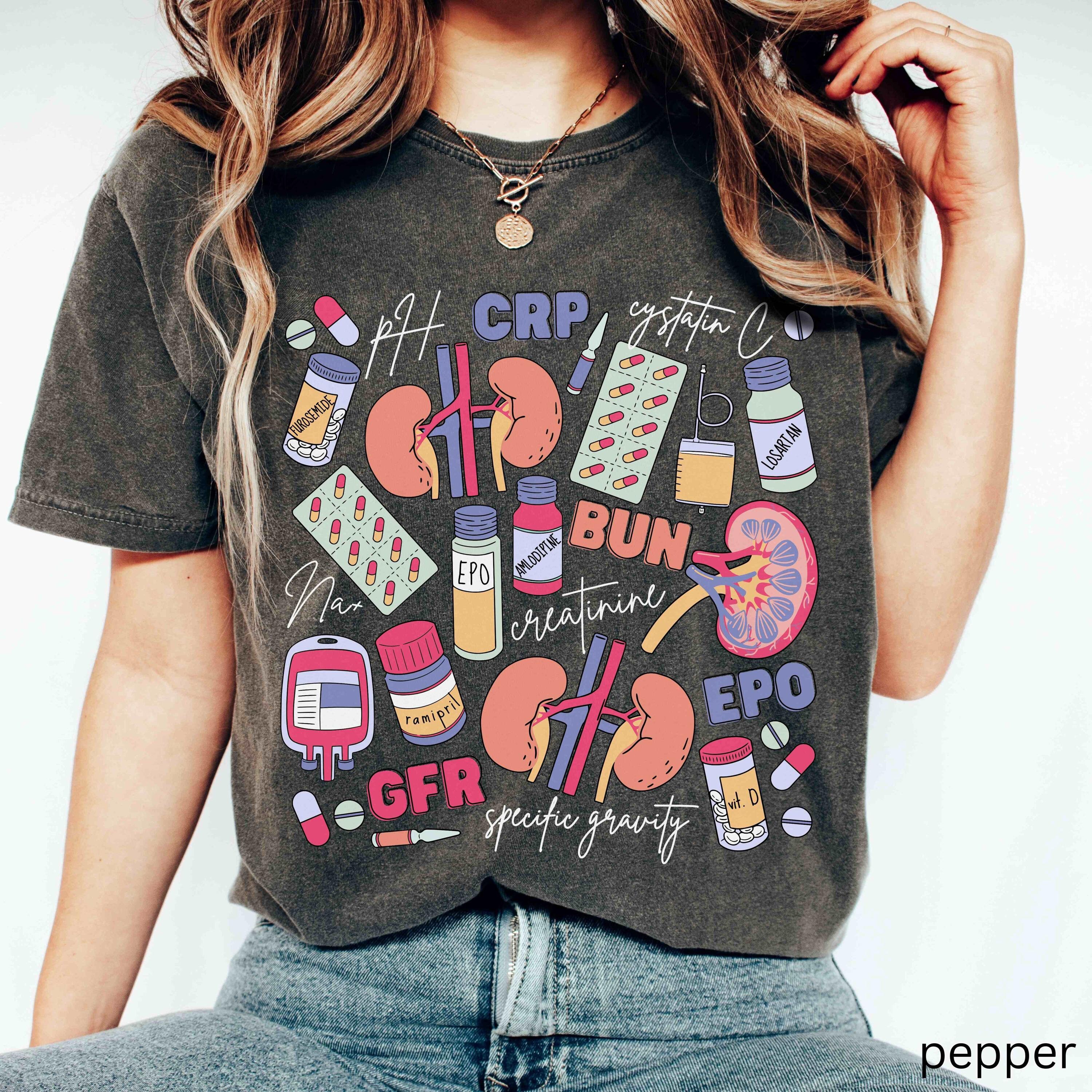 Nephrology Nurse Shirt, Dialysis Tech Urology Nurse T-shirt, Kidney Doctor Tshirt, CNA RN Renal Nursing Medical Laboratory Graduation Gift