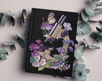 Microscope Microbiology Journal, Floral Notebook, Microbiologist Graduation Gifts, Virology, Cell Biology, Science Mom, Lab Science Teacher